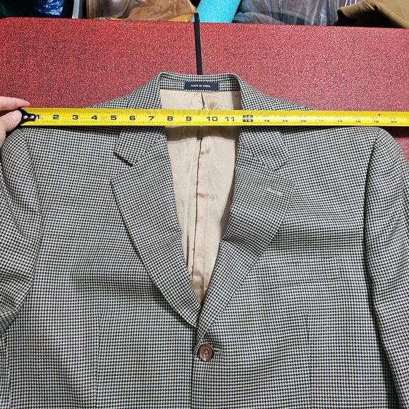 Ralph Lauren Houndstooth Blazer Jacket 42R Silk & Wool Blend Quiet Luxury Preppy - Picture 9 of 11